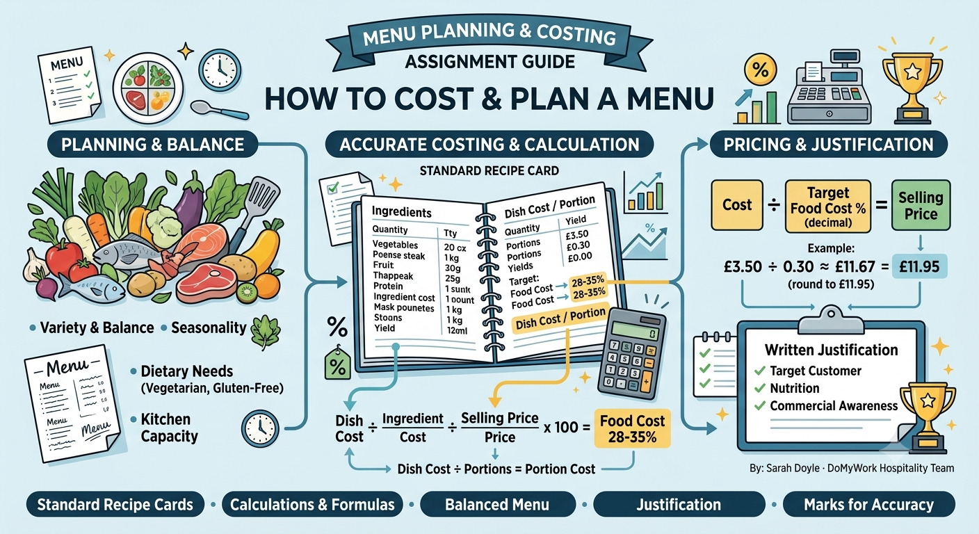 image explaining about How to Cost and Plan a Menu for a Cookery Assignment