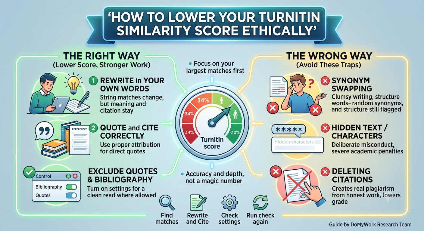 Image Explaining about How to Lower Your Turnitin Similarity Score Ethically