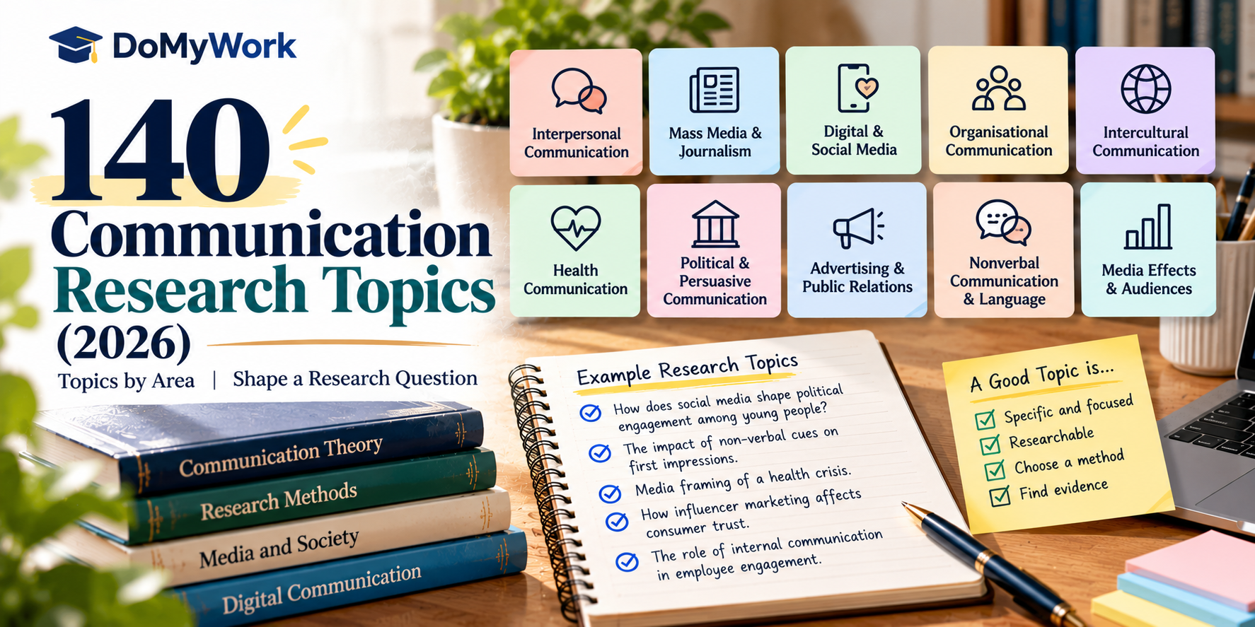 Image explained about 140 Communication Research Topics