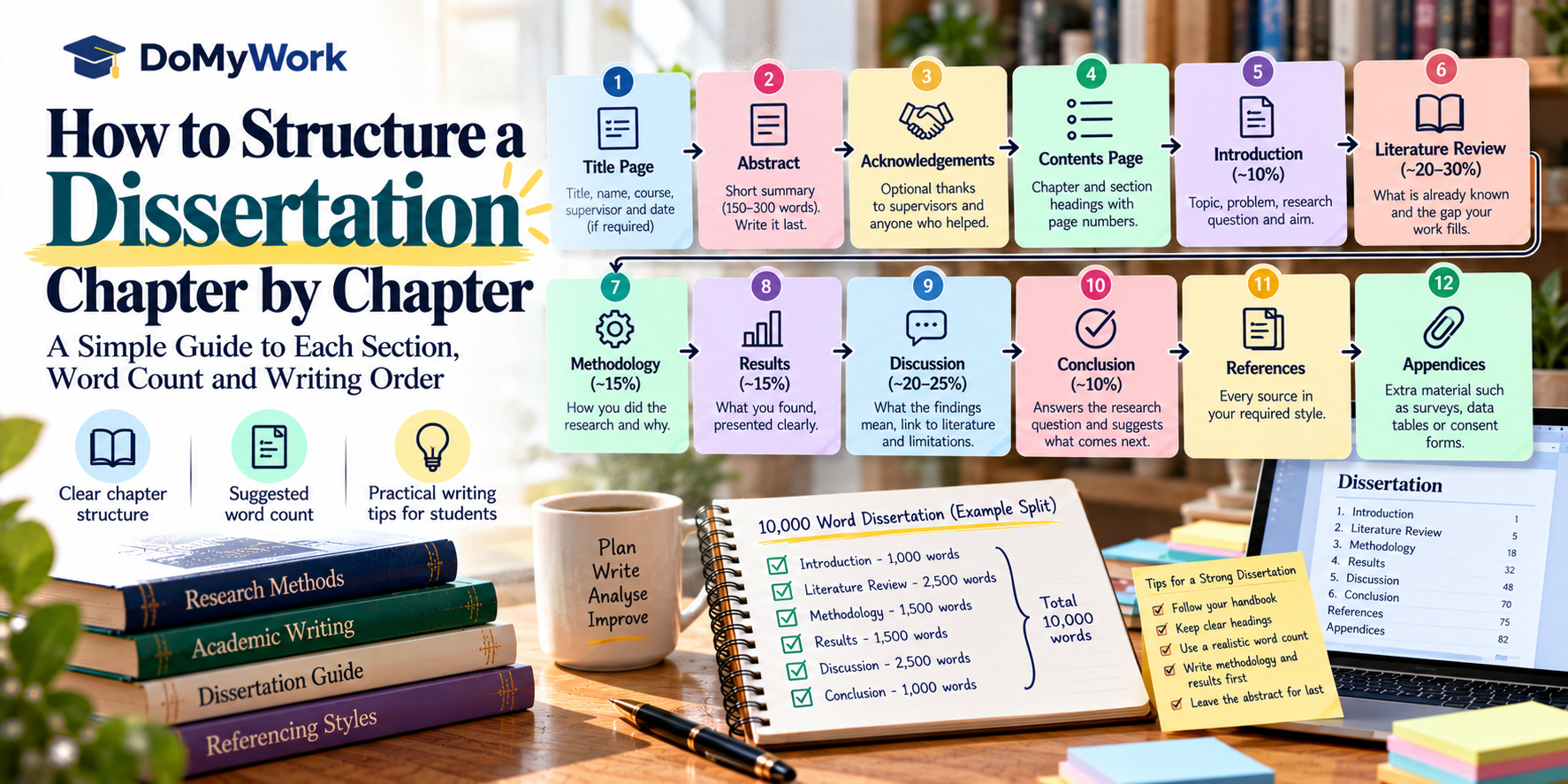 Image explained about How to Structure a Dissertation
